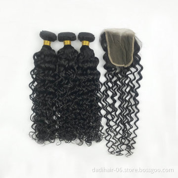 100% human hair water wave one bundle 100g,natural color 8A virgin hair water curl hair extensions